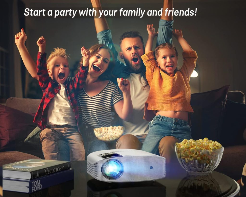 GooDee Projector 4K With WiFi And Bluetooth Supported, FHD 1080P Mini Projector For Outdoor Moives, 5G Video Projector For Home Theater Dolby Audio Zoom Portable Projector TV Stick PPT (YG600 Plus)