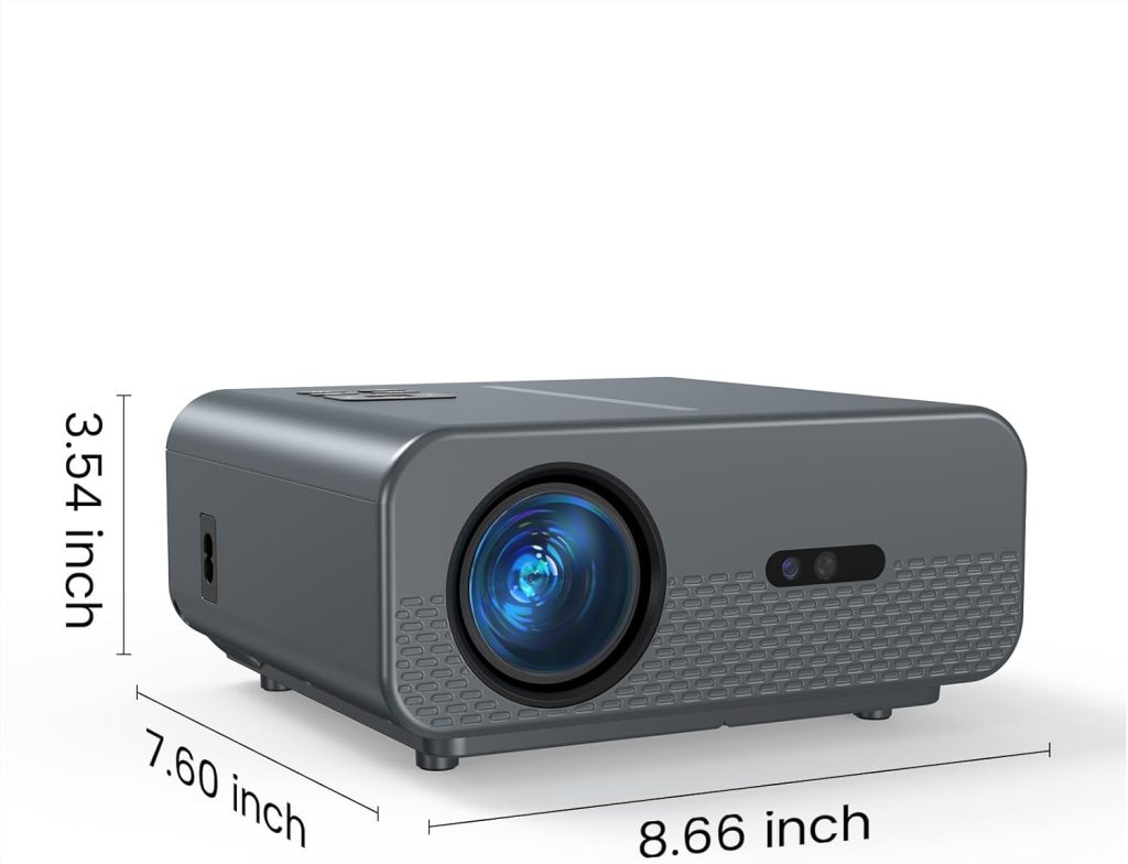 HAPPRUN Projector, [Auto Focus] Projector with WiFi and Bluetooth, 15000Lux Portable Outdoor Projector Support 4K, 6D Keystone 50% Zoom, Native 1080P Projector Compatible with HDMI/USB/AV/TV Stick/PS5