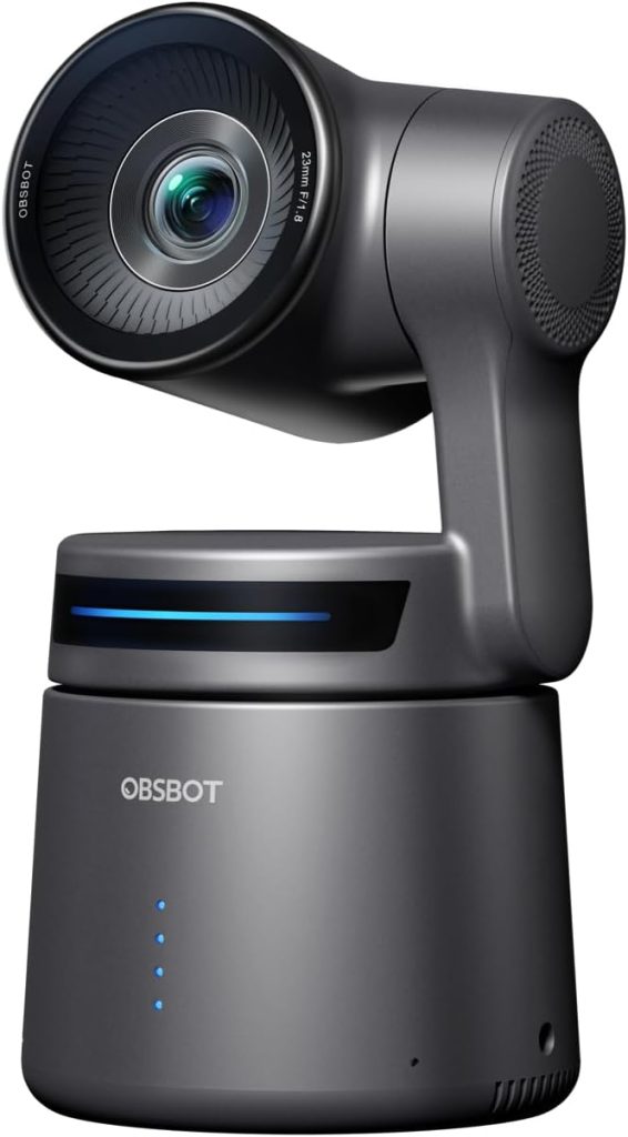 OBSBOT Tail Air NDI Streaming Camera 4K, AI Tracking PTZ Camera with Intelligent APP, Gesture Control, HDMI/USB-C/Wireless Webcam, Video Camera Live Stream for YouTube, Chruch, Worship, Creator, etc.