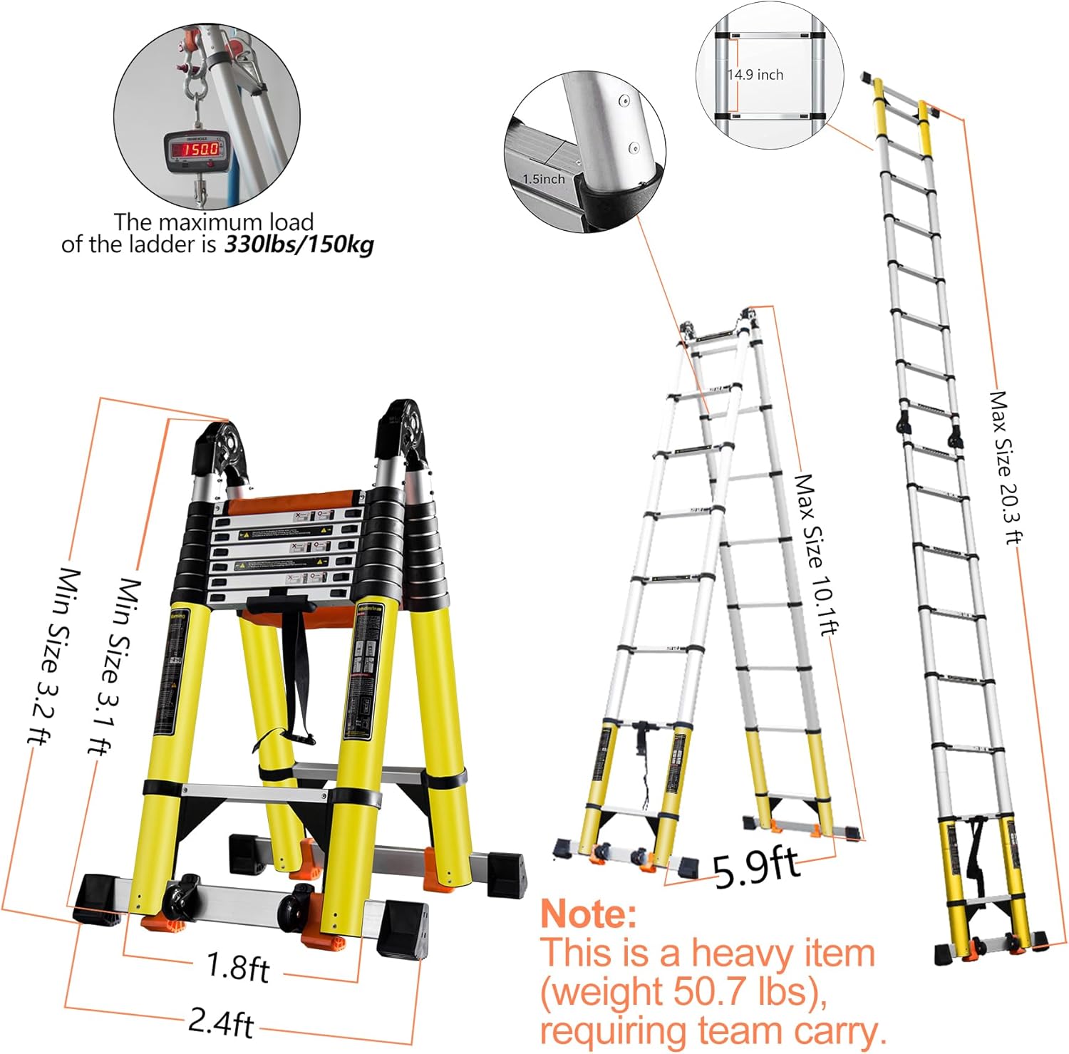 18FT Telescoping A Frame Ladder Review