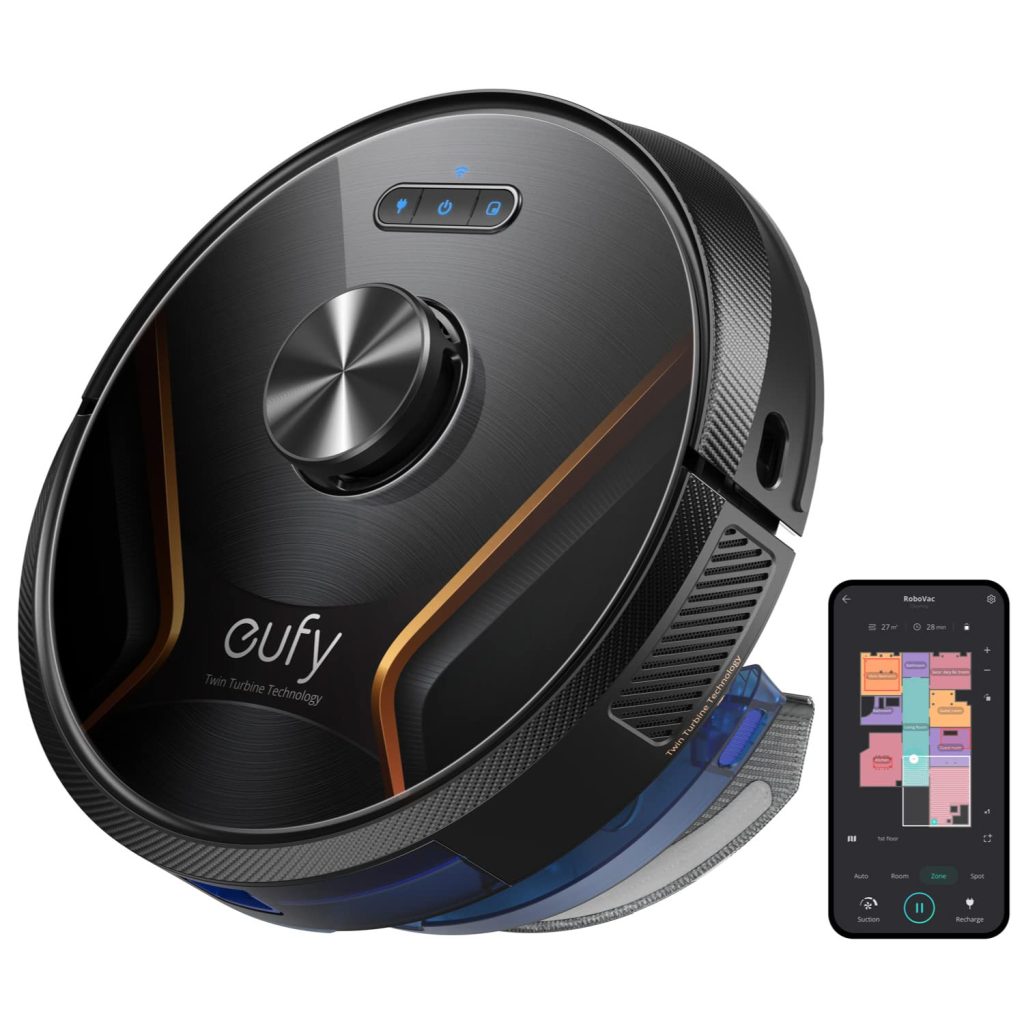 eufy X8 Hybrid, Robot Vacuum and Mop Cleaner with iPath Laser Navigation, Twin-Turbine Technology generates 2000Pa x2 Suction, AI. Map 2.0 Technology, Wi-Fi, Perfect for Pet Owner