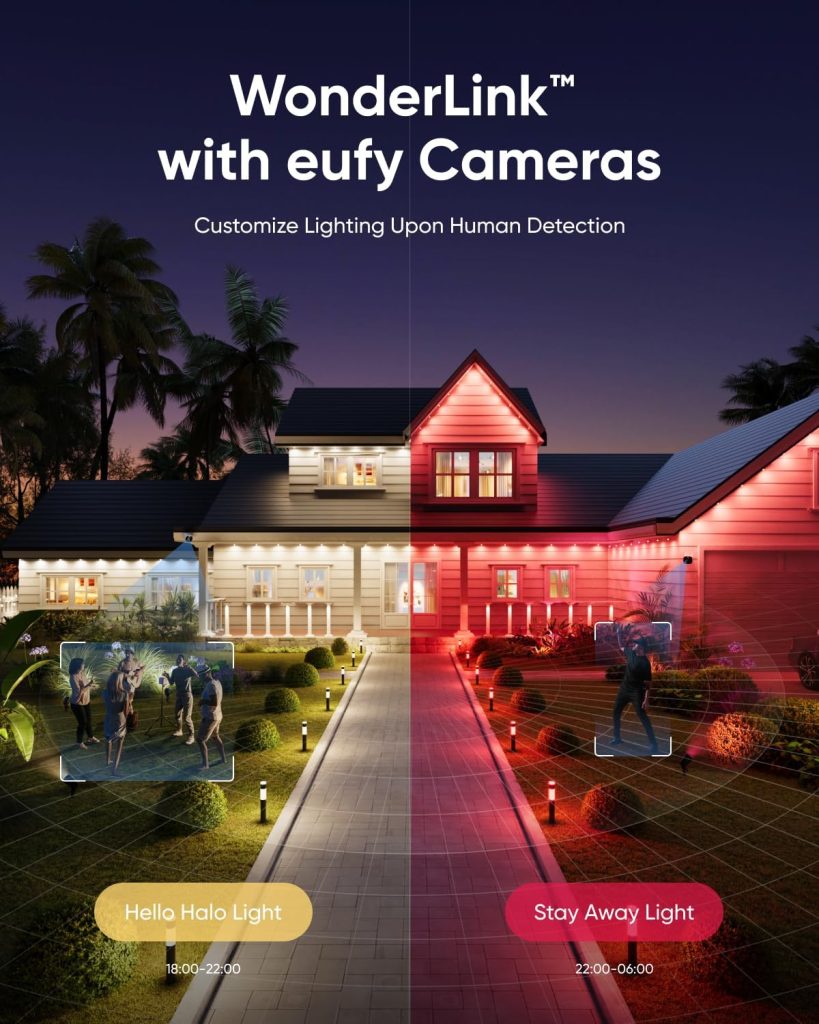 eufy Permanent Outdoor Lights E22, 100ft with 60 Triple-LED Lights, Smart RGBWW Christmas Lights, Daily and Holiday, IP67 Waterproof, AI Lighting Themes for Christmas Decorations, Links with Cameras